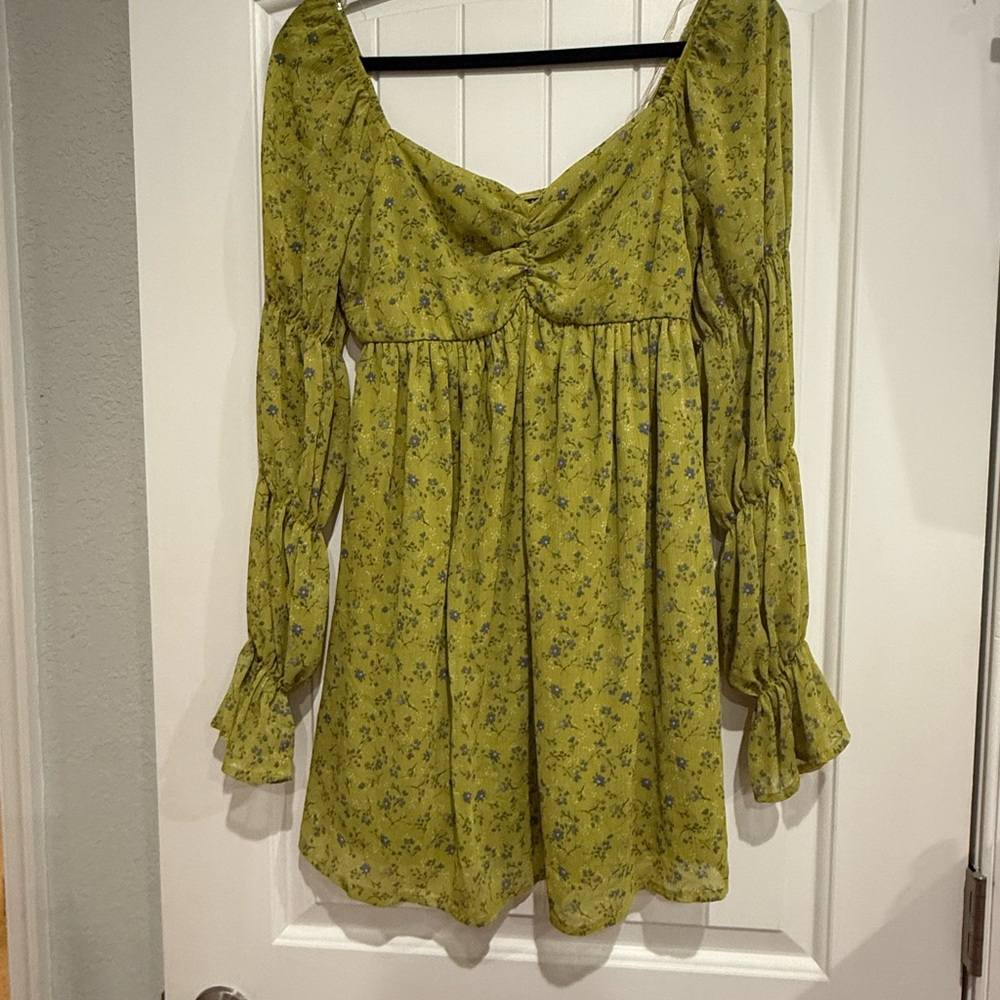 Cottage Core Milkmaid Floral Mini Dress